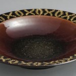 2014 飴釉草文皿　6X38X38