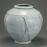 2014 白釉盛絵壷　33X34.5