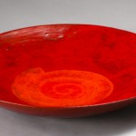 2015 欅朱漆塗分大皿　４６．５×４６．５×７．５