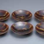 2012 飴釉櫛目８寸組鉢　5×24×24