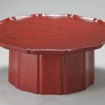 2010朱漆輪花茶櫃膳　27×69×69