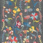 2003 花の列（部分）　 帯地　 絹