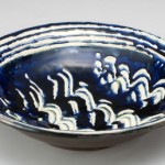 2015 呉須釉指描波紋皿　５１．５×１２1627