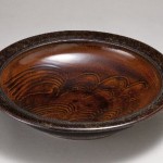 2011 飴釉櫛目大鉢　１０×５０×５０