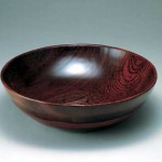 2006 欅拭漆朱線面取丸鉢　 12×38×38