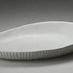 2010 白磁雫形線条鉢　6.5×42×29.5