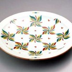 2005 上絵捻り花紋大皿　 36.5×36.５×5