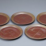 2012 蘇芳柿釉組皿　2×27．5×27．5　5枚組