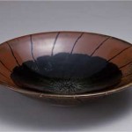 2010 柿釉線紋鉢