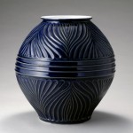 2007 瑠璃釉鎬手大壺 　37×36×36