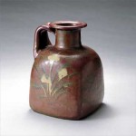 2004 鉄砂抜文手付花瓶　 20×20×26